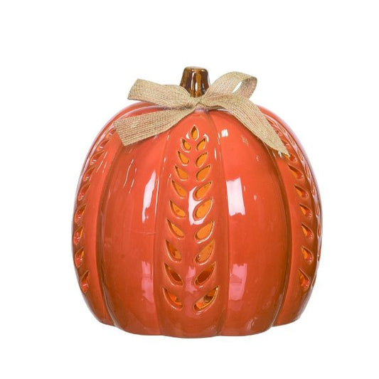 Light Up Carved Vine Pumpkin Orange