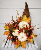 Cornucopia with White Pumpkins