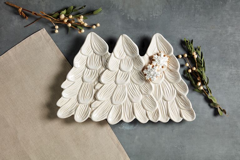 White Christmas Tree Platter