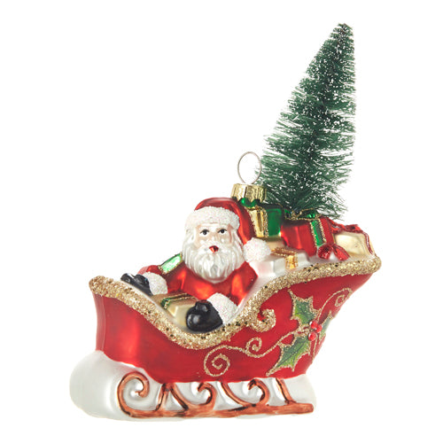 Santa in Sleigh Ornament