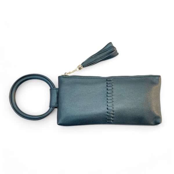 Classic Vegan Leather Ring Wristlet