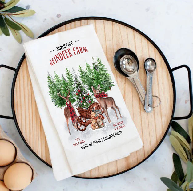 Flour Sack Tea Towel Christmas