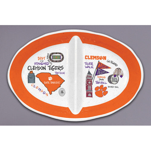 Melamine 2 Section Tray Clemson