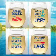 Stemless Wine 2PK Lake